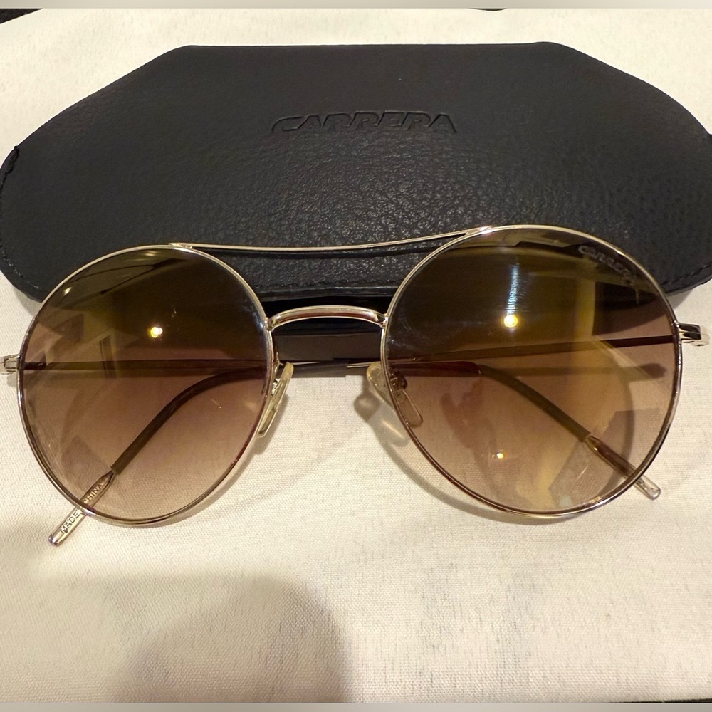Carrera Light Gold Round Sunglasses - Great Condition!